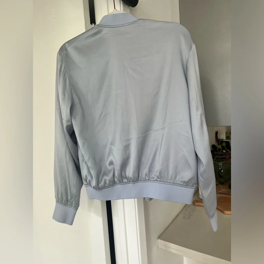 Alexander Wang Silk Bomber Jacket, Icy Blue Size 2 / xs - small